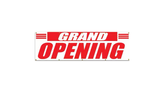 Grand Opening Banner Sign 3ft x 10ft