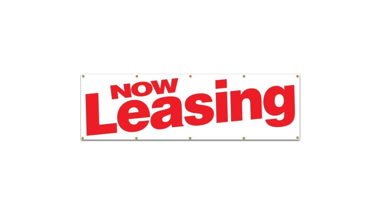 Now Leasing Banner Sign 3ft x 10ft