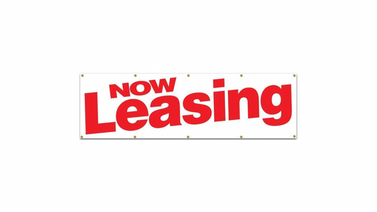 Now Leasing Banner Sign 3ft x 10ft